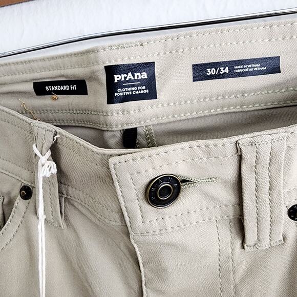 NEW Prana Brion Stretch Zion Men's Tan Straight-Leg Pants Sandbar Tan 30x24 - Picture 10 of 13